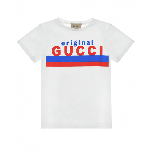 Белая футболка с логотипом GUCCI | Фото 1