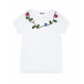 Белая футболка с цветочной вышивкой IL Gufo | Фото 1