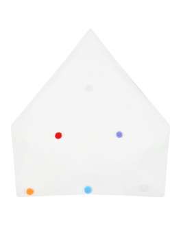 Белая косынка с разноцветными помпонами Regina Белый, арт. S2398 BIANCO | Фото 1