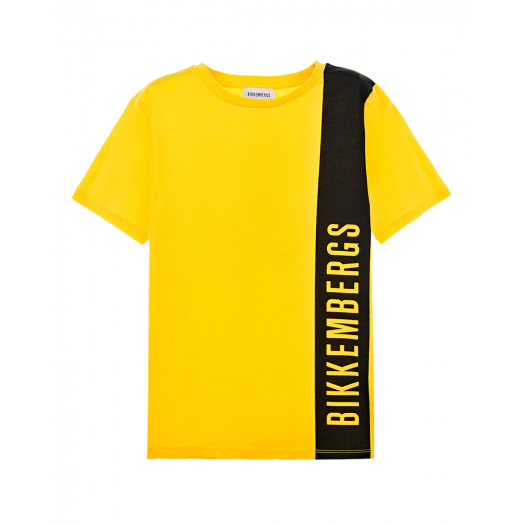 Желтая футболка с логотипом Bikkembergs | Фото 1