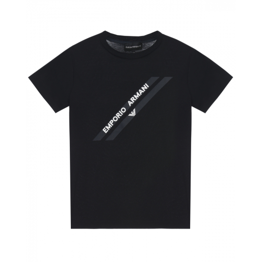 Черная футболка с эмблемой бренда Emporio Armani | Фото 1