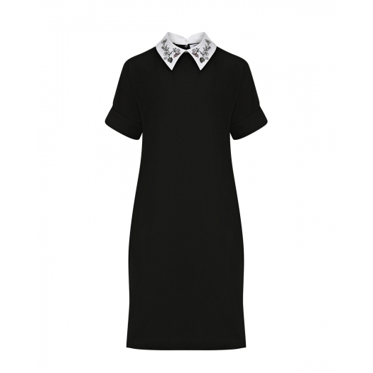 Черное платье с белым воротником Vivetta | Фото 1
