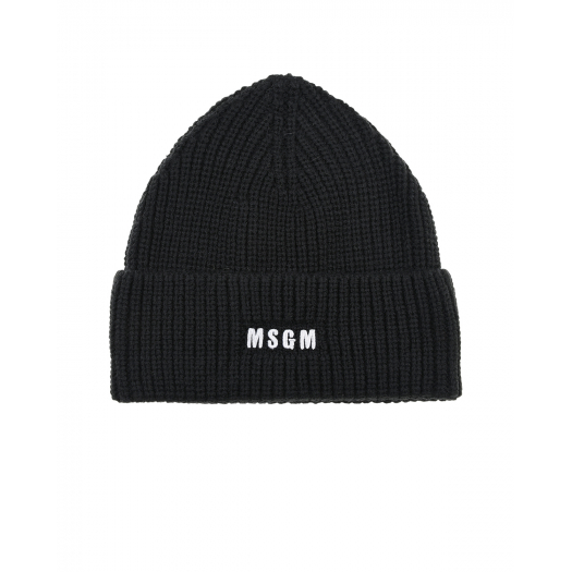 Черная шапка с лого MSGM | Фото 1