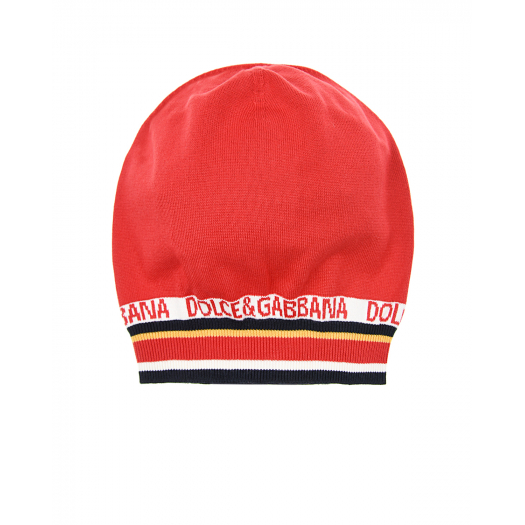 Красная шапка из хлопка и кашемира Dolce&Gabbana | Фото 1