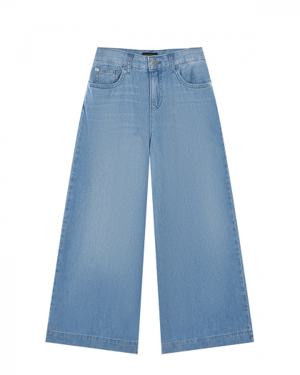 Голубые широкие джинсы Emporio Armani | Фото 1