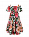 Платье из поплина с принтом &quot;камелии&quot; Dolce&Gabbana | Фото 3