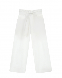 Белые брюки свободного кроя Brunello Cucinelli Белый, арт. B0F48P057B C600 | Фото 1