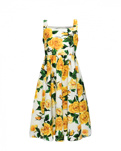 Платье со сплошным принтом &quot;желтые розы&quot; Dolce&Gabbana | Фото 1