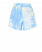 Голубые шорты с принтом &quot;пальмы&quot; 120% Lino | Фото 5
