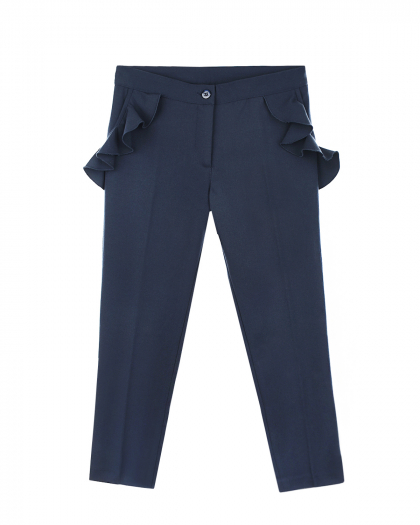 Синие брюки с оборками на карманах Tre Api | Фото 1