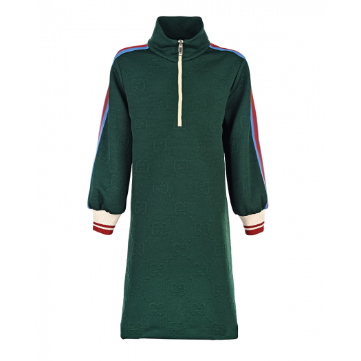 Зеленое трикотажное платье GUCCI | Фото 1
