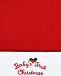 Красная шапка-колпак с вышивкой &quot;Babys first Christmas&quot; Kissy Kissy | Фото 4