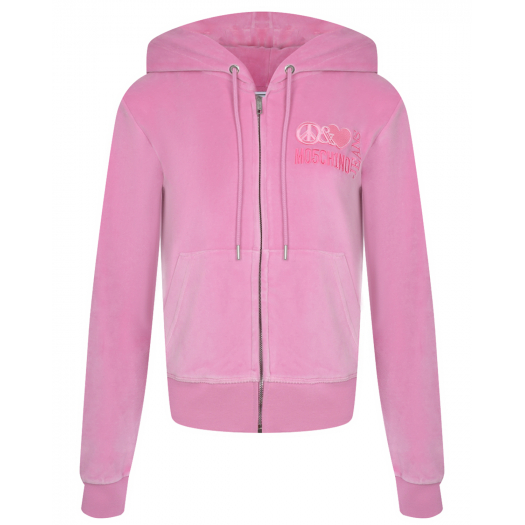 Розовая спортивная куртка с капюшоном Mo5ch1no Jeans | Фото 1