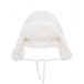Белая шапка-ушанка с меховой отделкой Chobi | Фото 1