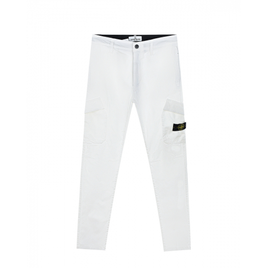 Белые брюки с карманами-карго  | Фото 1