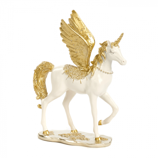 Подвеска Единорог на подставке с золотыми крыльями, крем/шампань, 17 см Goodwill | Фото 1