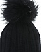 Черная шапка из кашемира с меховым помпоном Woolrich | Фото 3