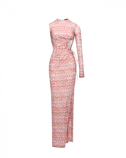 Платье с драпировкой на талии, розовое Missoni | Фото 1