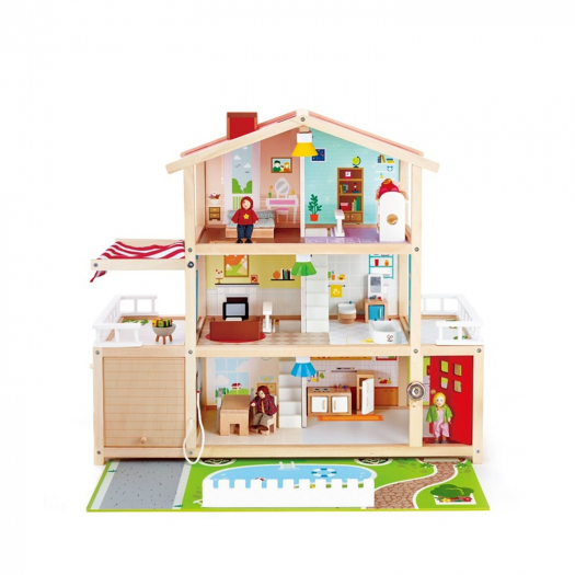 Деревянный кукольный домик &quot;Семейный особняк&quot;, с мебелью, 29 предметов Hape | Фото 1