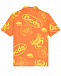 Футболка-поло оранжевого цвета с желтым лого GCDS | Фото 3