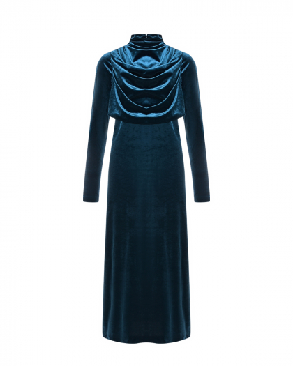 Платье SARA с воротником стойкой, синее Pietro Brunelli | Фото 1