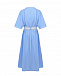 Голубое платье миди с белым поясом  | Фото 3