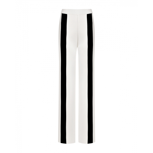 Белые спортивные брюки с черными полосками MRZ | Фото 1
