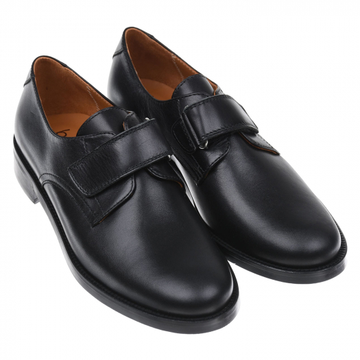 Черные кожаные туфли с застежкой велкро Beberlis | Фото 1