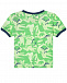 Зеленая футболка с принтом &quot;крокодилы&quot; Sanetta Kidswear | Фото 2