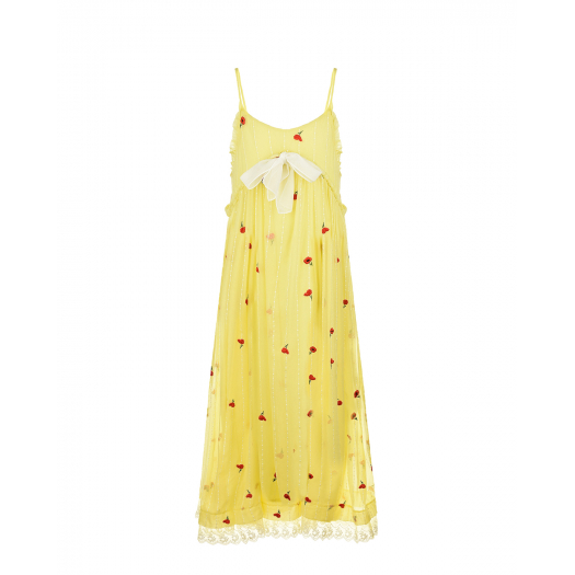 Желтое платье с цветочным принтом  | Фото 1