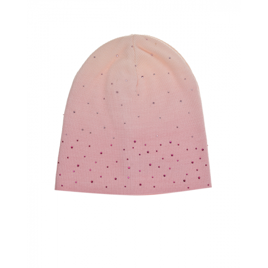 Розовая шапка с россыпью стразов Regina | Фото 1
