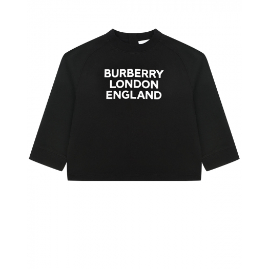 Черная толстовка с белым логотипом Burberry | Фото 1
