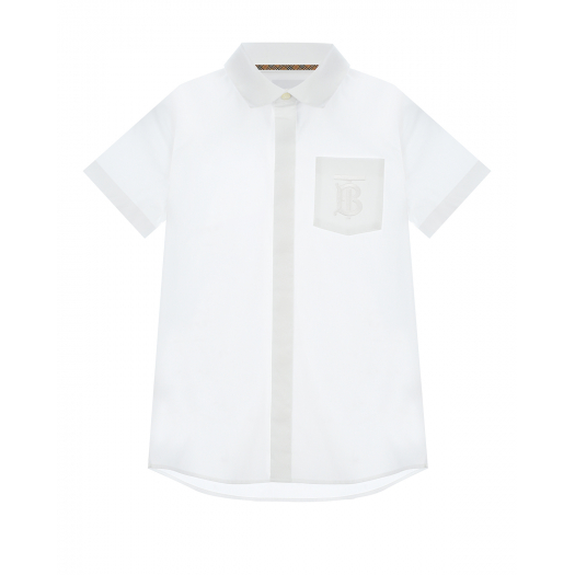 Белая рубашка с короткими рукавами Burberry | Фото 1