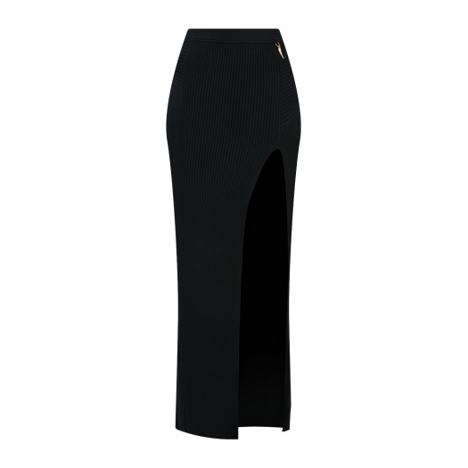 Черная юбка с глубоким разрезом Roberto Cavalli | Фото 1