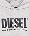 Серая толстовка-худи с логотипом Diesel | Фото 3