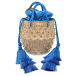 Бежевая сумка с синими кистями, 20x20x10 см Le Nine | Фото 1