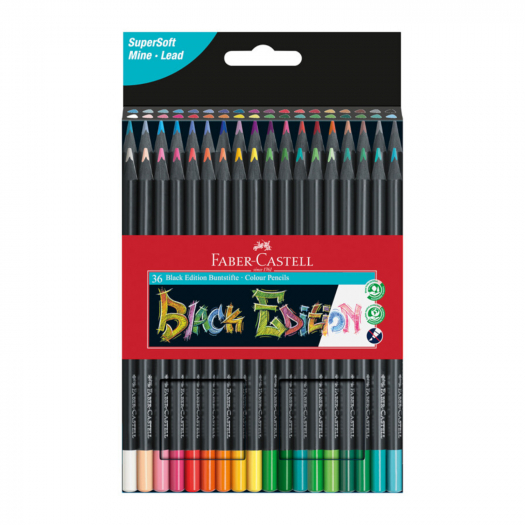 Цветные карандаши &quot;Black Edition&quot;, 36 цветов Faber-Castell | Фото 1