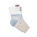 Белые носки в серую полоску с декором &quot;медвежонок&quot; Story Loris | Фото 1
