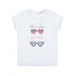 Белая футболка с принтом &quot;солнечные очки&quot; Monnalisa | Фото 1