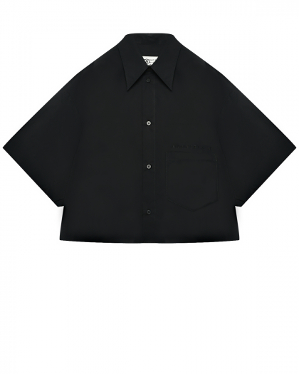 Укороченная рубашка, черная MM6 Maison Margiela | Фото 1