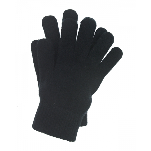 Черные перчатки из кашемира Yves Salomon | Фото 1