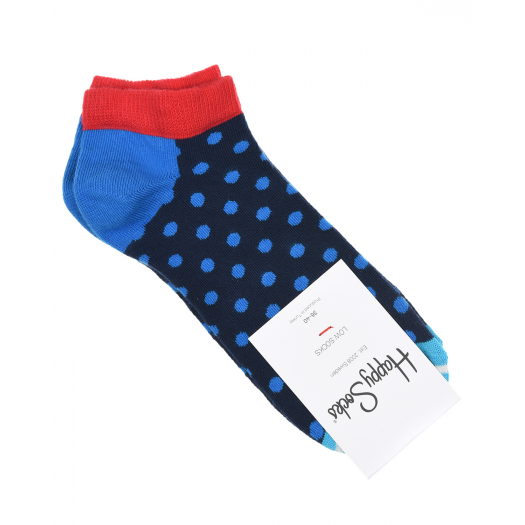 Синие носки в горошек Happy Socks | Фото 1