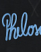 Черный свитшот с голубым лого Philosophy Di Lorenzo Serafini | Фото 7