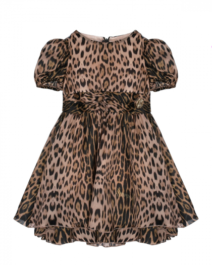 Шелковое платье с леопардовым принтом Roberto Cavalli | Фото 1