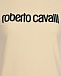 Футболка с лого, бежевая Roberto Cavalli | Фото 8