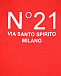 Красная базовая футболка с логотипом No. 21 | Фото 6