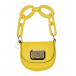 Желтая сумка из кожи 11х10х4 см  | Фото 1
