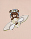 Бежевая футболка с принтом &quot;Мишка на самолетике&quot; Fendi | Фото 3