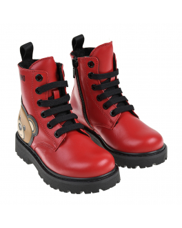 Красные ботинки с флисовой подкладкой Moschino Красный, арт. 71866 RED | Фото 1