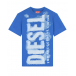 Синяя футболка с крупным лого Diesel | Фото 1